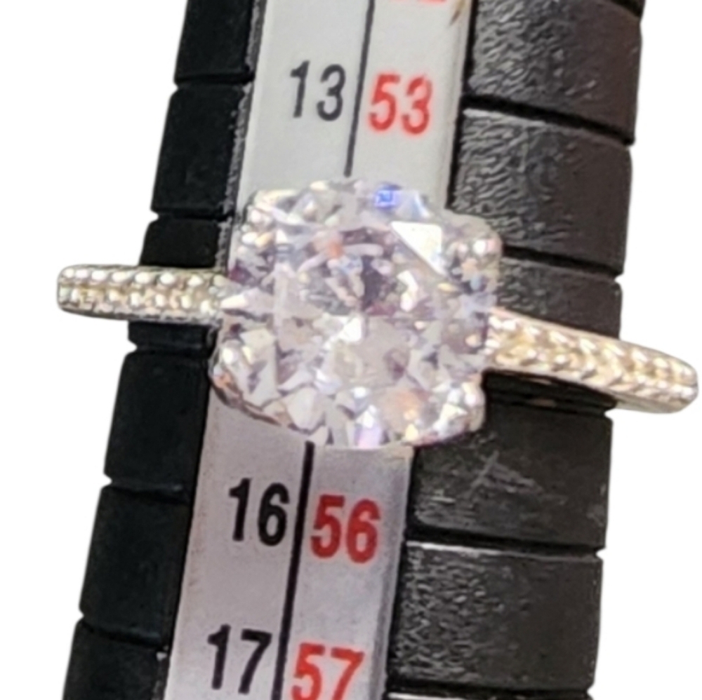 Silvertone CZ Ring